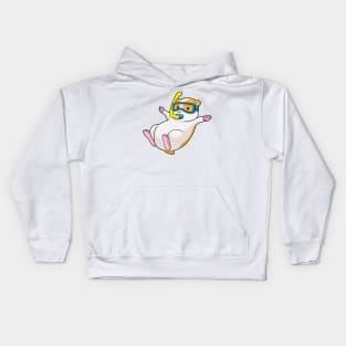 Hamster at Diving with Swimming goggles Kids Hoodie